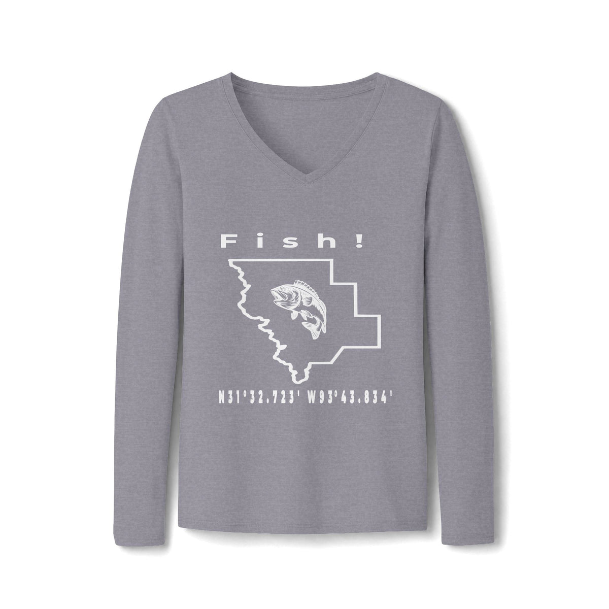 Women's V-Neck Long-Sleeve Fishing Spot Tee