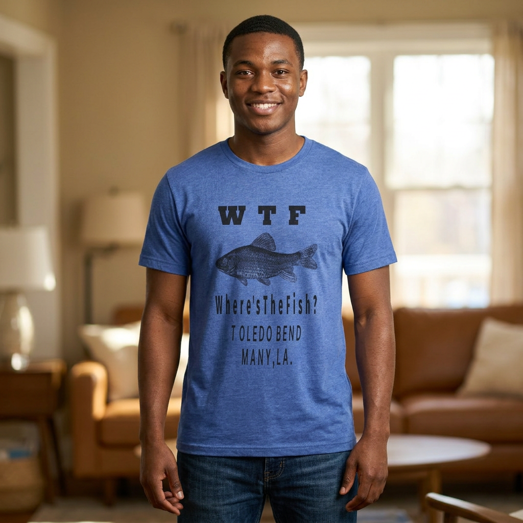 WTF Where's The Fish? Fishing T‑Shirt — Toledo Bend Bass Tee